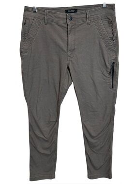 Proof men’s cotton chino pants utility pockets brown size 33 Trutemp 365 stretch